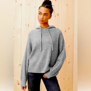 Jenni Kayne Alpaca Fisherman Hoodie - Grey